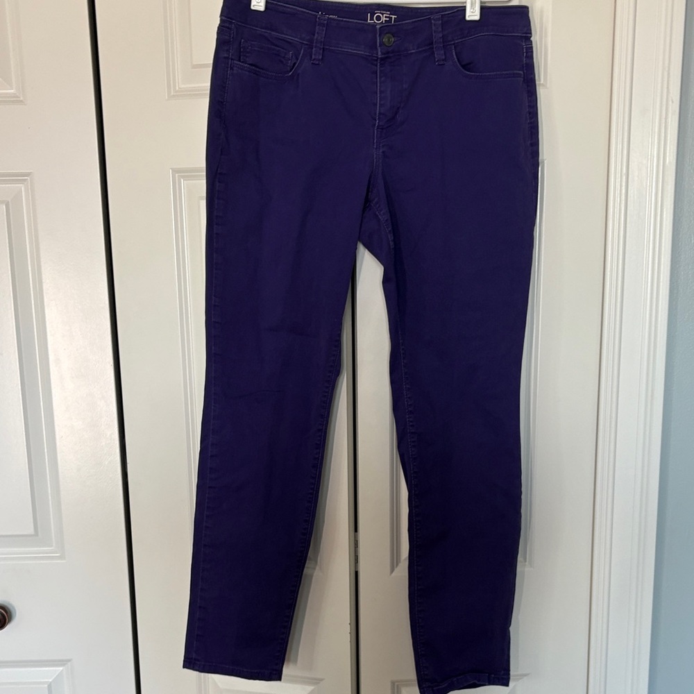 LOFT Women's Vibrant Purple Skinny Jeans